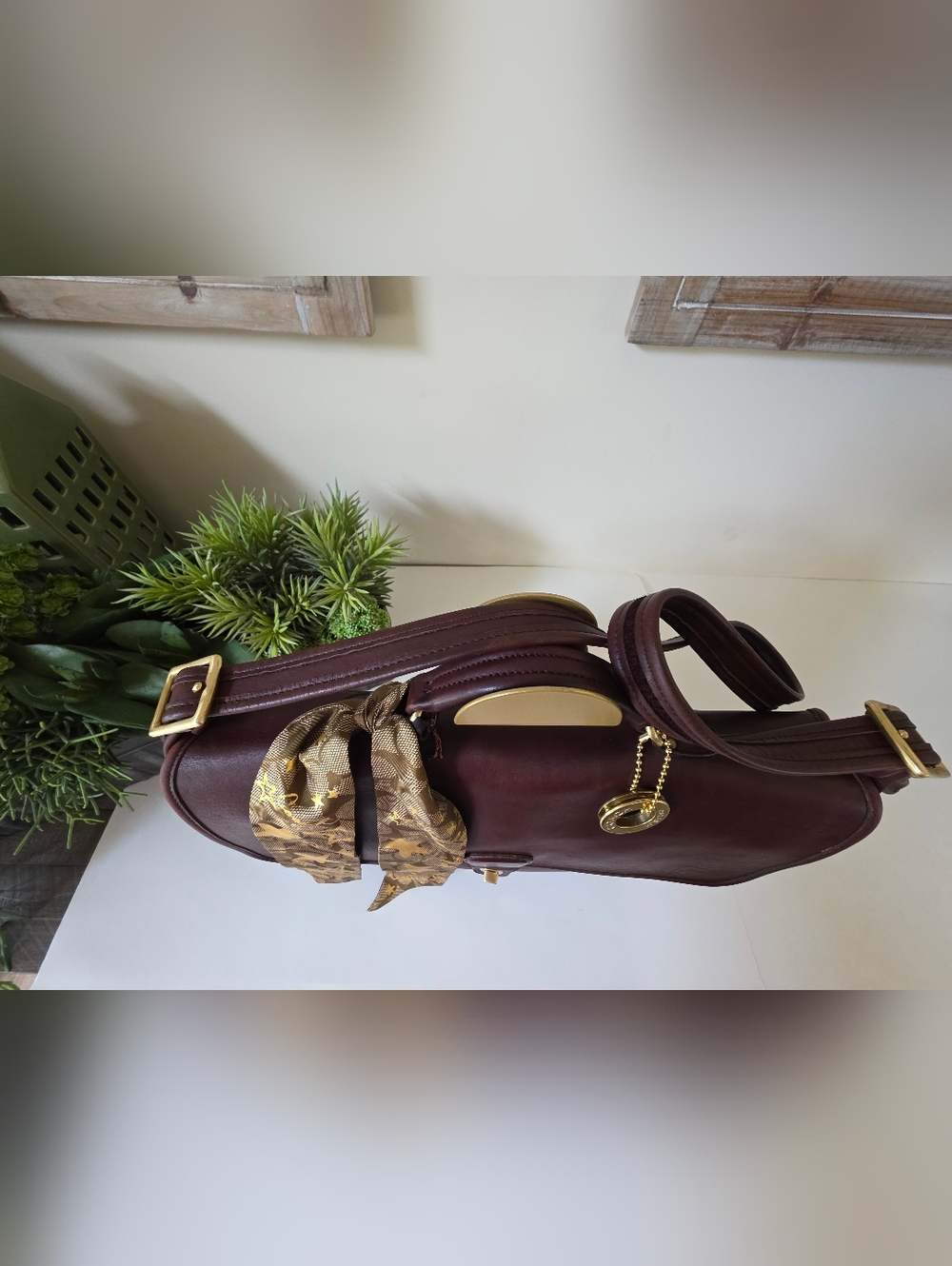 Vintage Coach Metropolitian Briefcase/Crossbody Mahagony Leather USA + Twilly - Picture 8 of 17